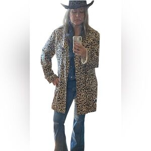 Faith 21 Leopard Print lightweight Trench Coat plus size Animal print Jacket 1X